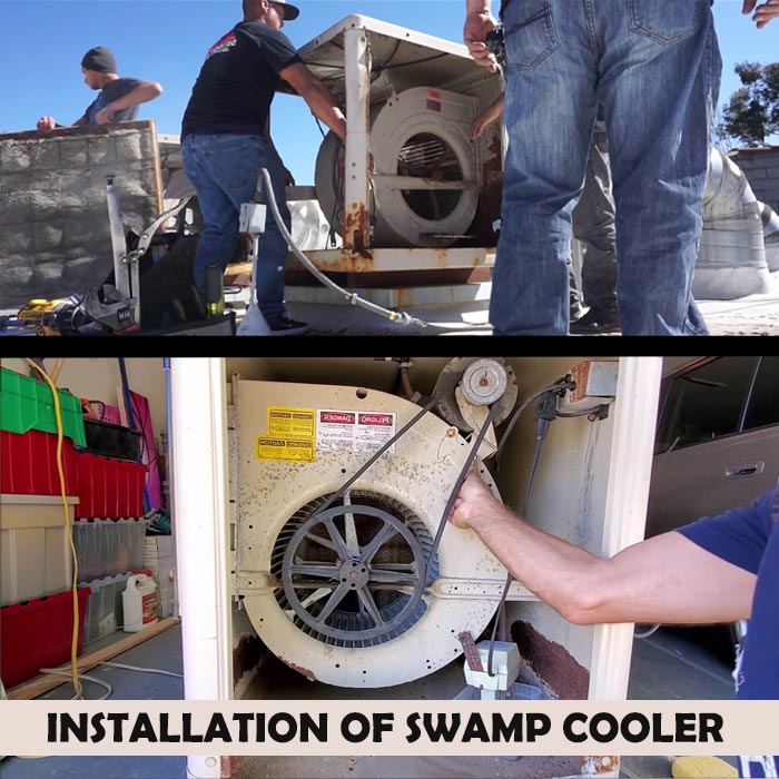 Installation Of The Swamp Cooler In The Garage